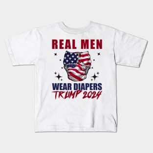 Real-Men-Wear-Diapers-Trump-2024 Kids T-Shirt